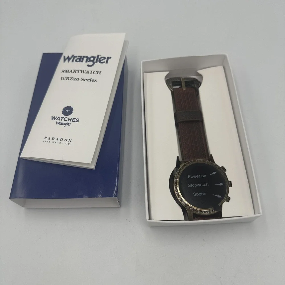 WESTERN Wrangler SMART WATCH Leather Weave Band‎ WRZ20-145bw **msrp 185